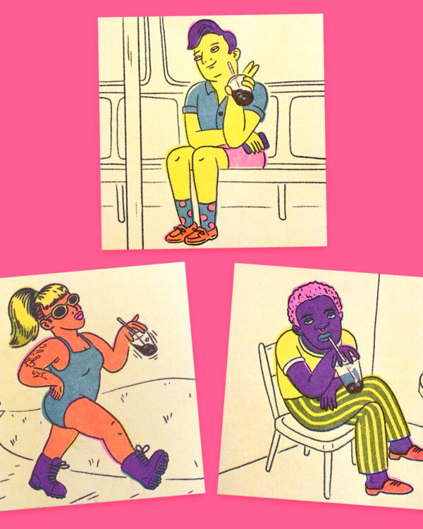 The Iced Coffee Code Risograph Prints | set of 3