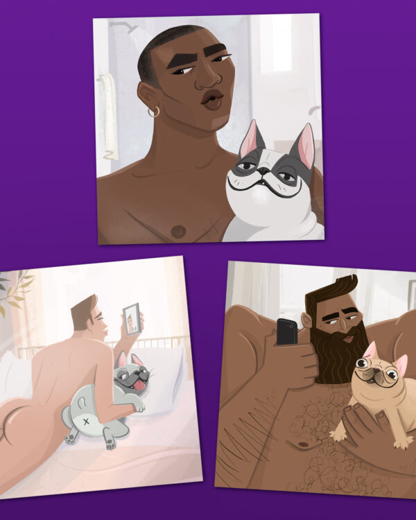 Frenchie Selfies Prints | set of 3