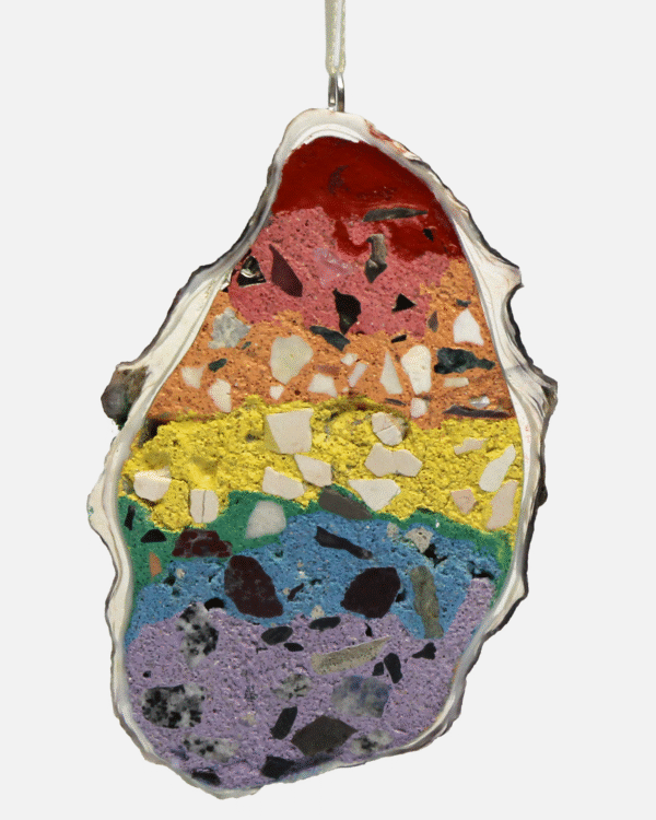 Rainbow Bivalve Ornament Raffle Ticket<br><br><span>Handmade by Ficus Interfaith