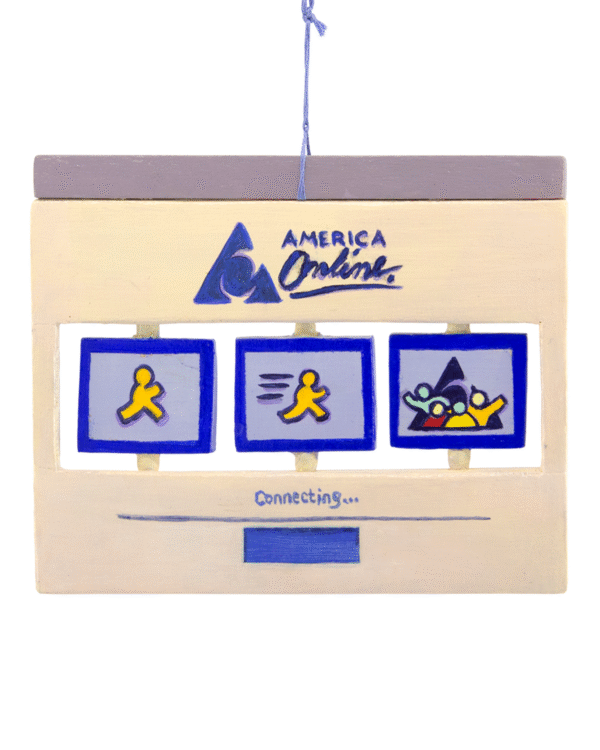 AOL Dial-up Screen Ornament Raffle Ticket<br><br><span>Handmade by Annelise Capossela