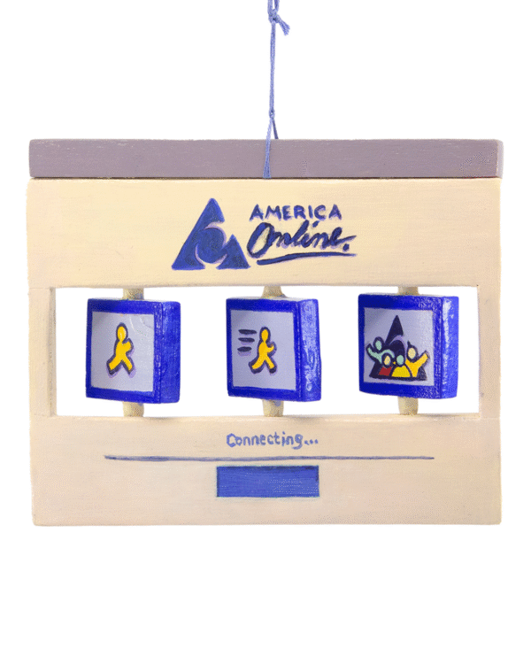 AOL Dial-up Screen Ornament Raffle Ticket<br><br><span>Handmade by Annelise Capossela