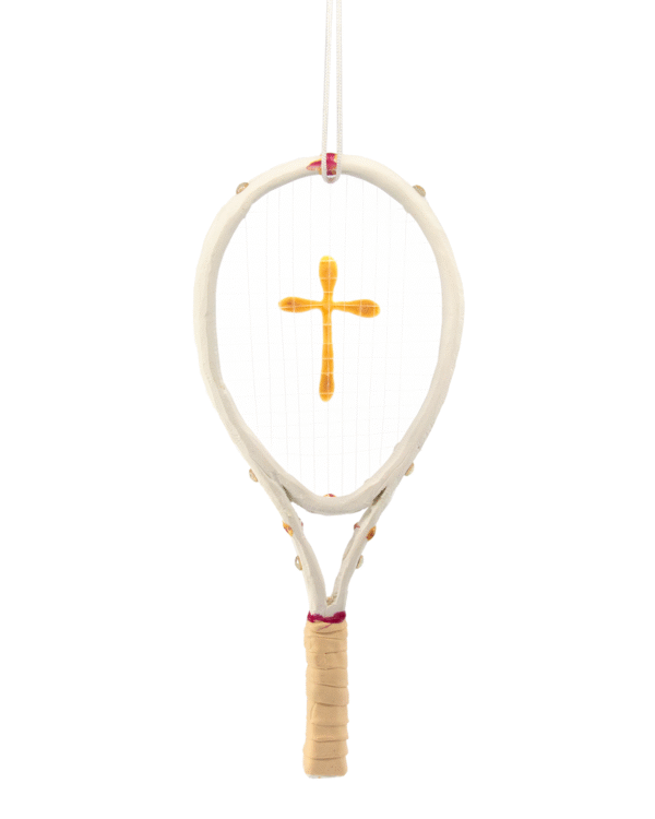 Saint and Sinner Speed Racquet Ornament Raffle Ticket<br><br><span>Handmade by Nora MacLeod