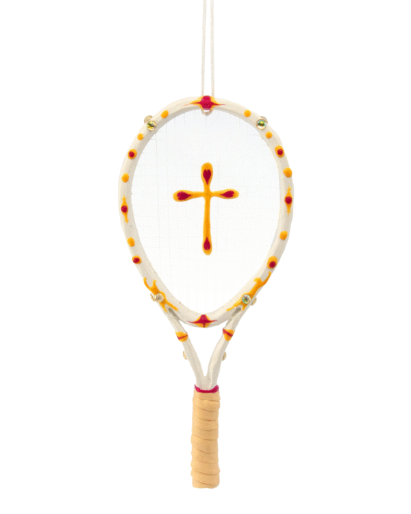 Saint and Sinner Speed Racquet Ornament Raffle Ticket<br><br><span>Handmade by Nora MacLeod